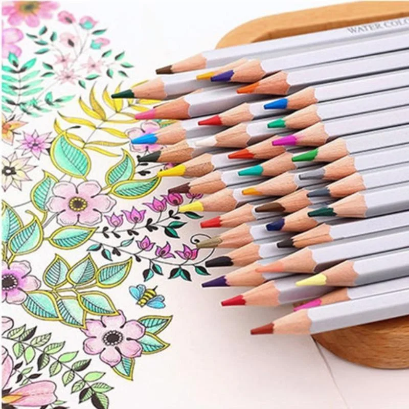 Lápis Aquarela para Crianças, Caneta Desenho, Conjunto de arte para crianças, Pintura e esboço, Kit de aquarela, 24 cores, 36 cores, 48 cores