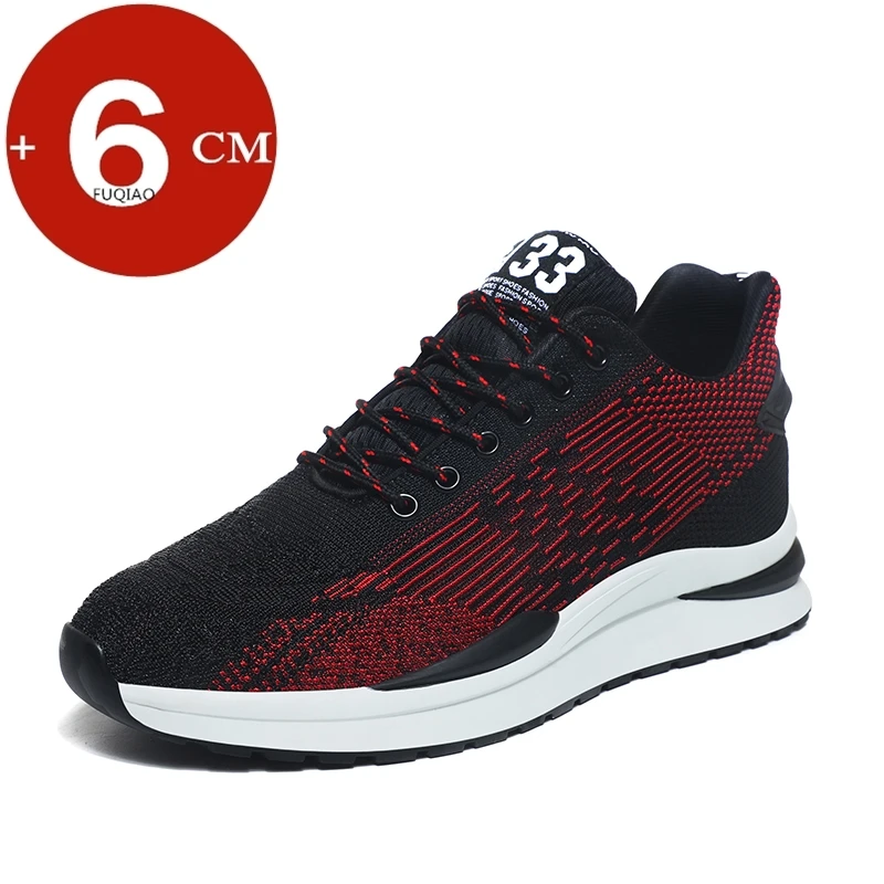 New Breathable Elevator Shoes Man Sneakers Heightening Shoes Height Increase Insoles 6CM Men Daily Life Casual Lift Sports