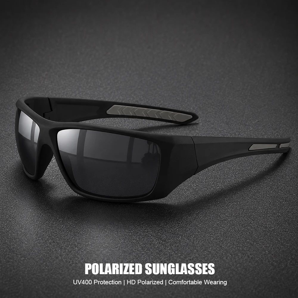 Men Polarized Sports Sunglasses UV400 Anti Glare Wrap Around Sun Glasses For Cycling Fishing Driving Running Outdoor Eyewear