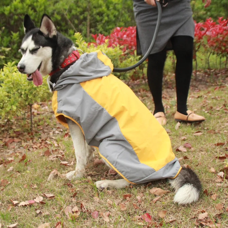 Large Pet Dog Raincoat Pet Clothes Jumpsuit Waterproof Dog Jacket Dogs Water Resistant Clothes for Dogs Pet Coat