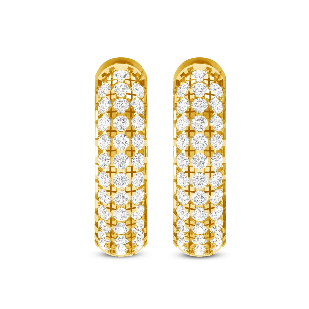 Kirin Palace Hoops Earrings 750 18K 585 14K White/Yellow Gold Real D VVS1 Moissanite Earrings Women Sparkling Jewelry Gifts