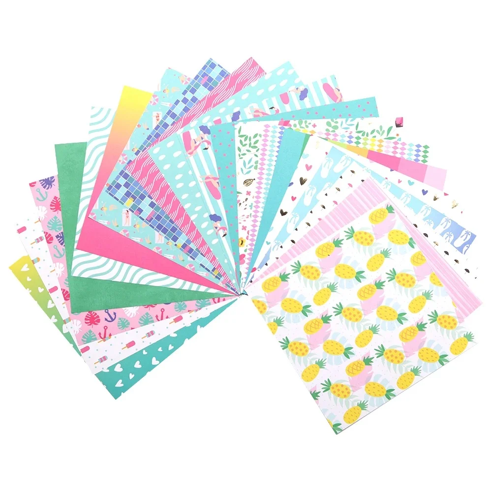 Creative Path 6x6 Zoll Journaling-Hintergrundpapierbögen Quadratisches Origami-Papier 15x15cm Blumenmuster Scrapbook Dekoratives Papier – Detail 15