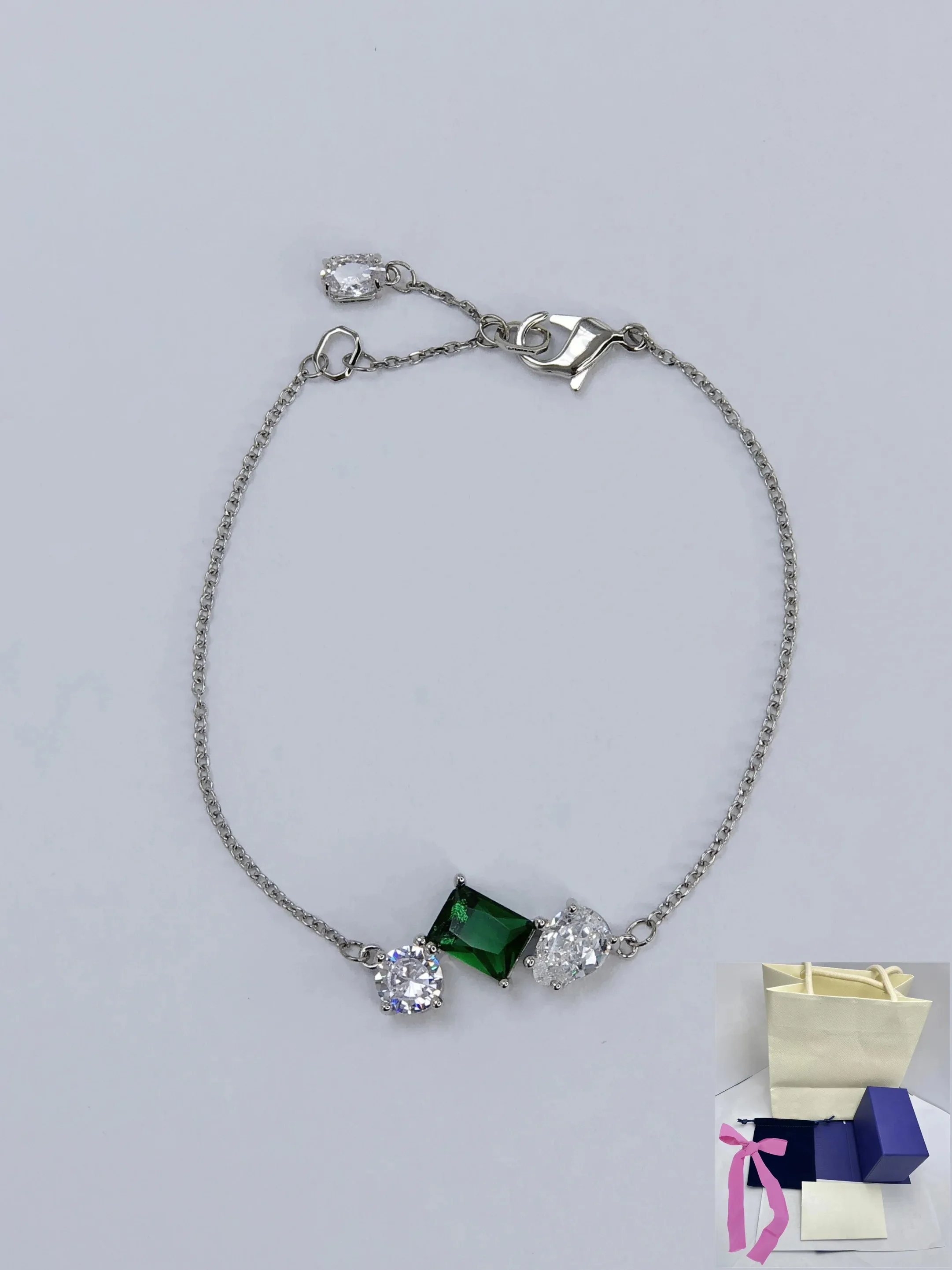 New Fashion Mesmera Green Alien Crystal Chain Charming Bracelet for Women's High End Jewelry Gift