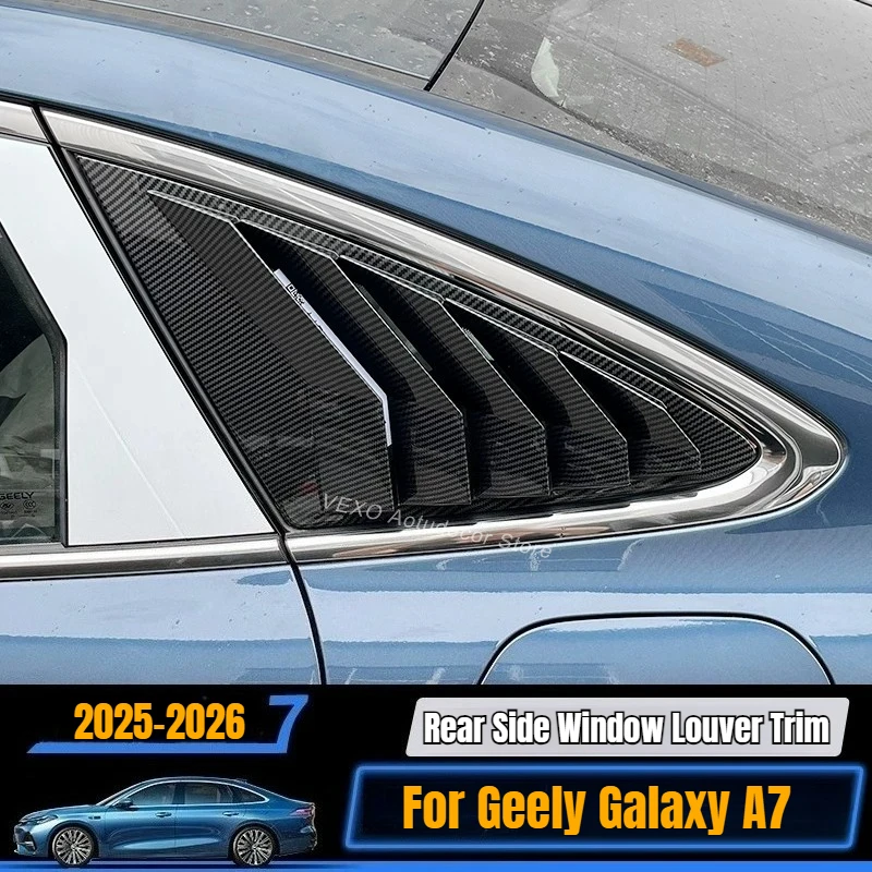 For Geely Galaxy A7 Rear Side Window Louver Trim Rear Triangle Glass Shutter Cover Car Styling Exterior Modification Accessories