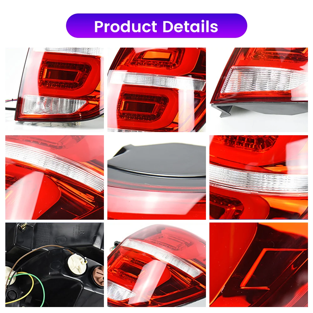2PCs Car Tail Light Assembly For Chevrolet Captiva 2008-2015 LED DRL Running Light Brake Flowing Water Flicker Taillights