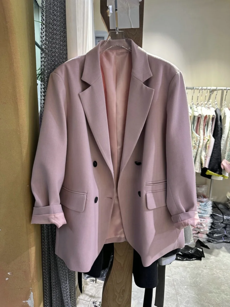 

Простой профессиональный костюм 2026: Новинка весенней коллекции, модный приталенный женский пиджак с двумя пуговицами, трендовый, с длинным рукавом, стандартной длины