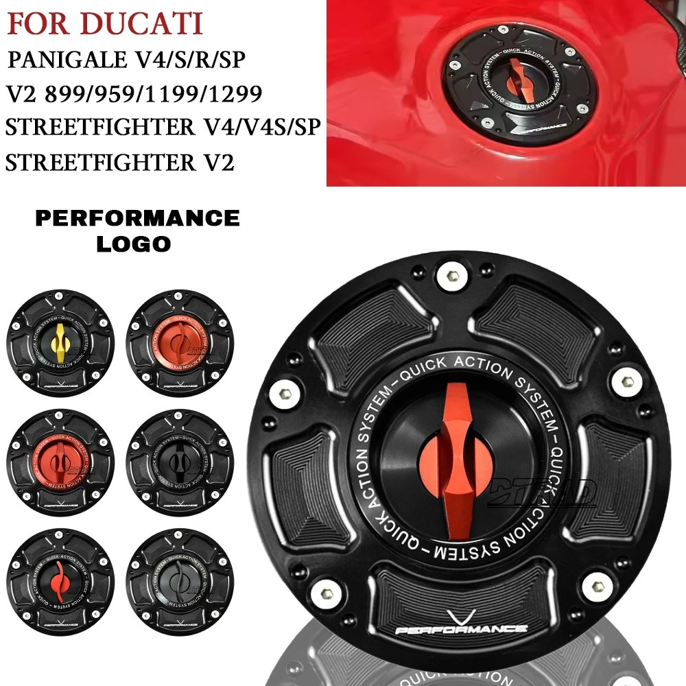 

Keyless Quick Fuel Tank Cap For Ducati Panigale V4 V2 959 899 1199 1299 Streetfighter V4/S/R V2 Motorcycle Release Oil Gas Tank