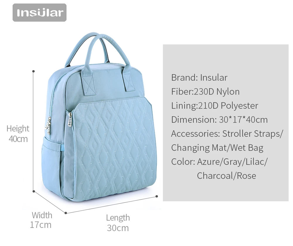 New Baby Diaper Bag Backpack Multifunctional Waterproof Maternity Nappy Bags Mommy Travel Backpack Stroller Bag Baby Nappy Cares