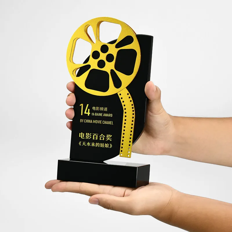 Trophée en cristal personnalisé, Compétition de films, télévision, photographie et courtes vidéos, Employé d'excellence, Décoration d'intérieur, Médaille, 1 pièce