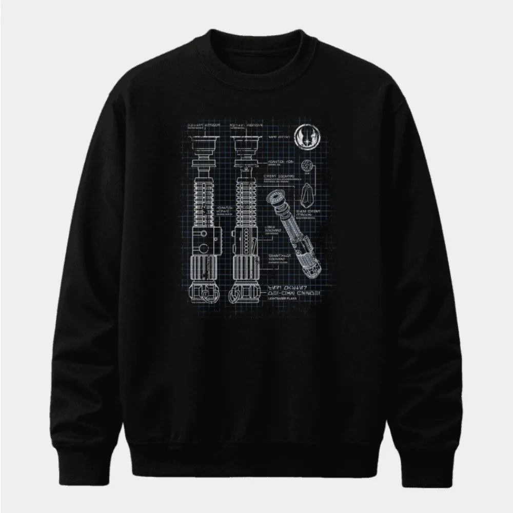 เสื้อสเวตเตอร์ลาย Star Wars สำหรับผู้ชายและผู้หญิง คอลเลคชั่นฤดูใบไม้ร่วงปี 2025 สไตล์อเมริกัน แฟชั่นสปอร์ต ทรงหลวม สวมใส่สบาย เหมาะสำหรับคู่รัก