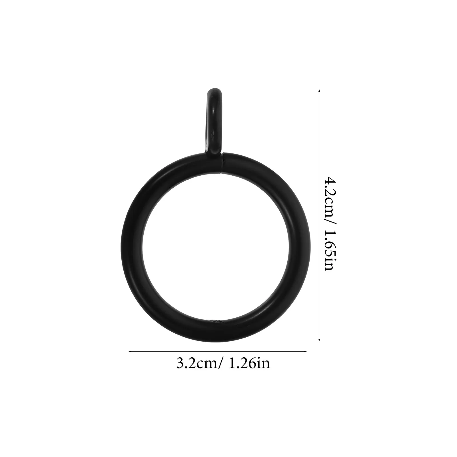 40pcs Black Curtain Rings Metal Iron Rust-Resistant For 25Mm Rods Drapery Hanging Household Bathroom Decor Accessories