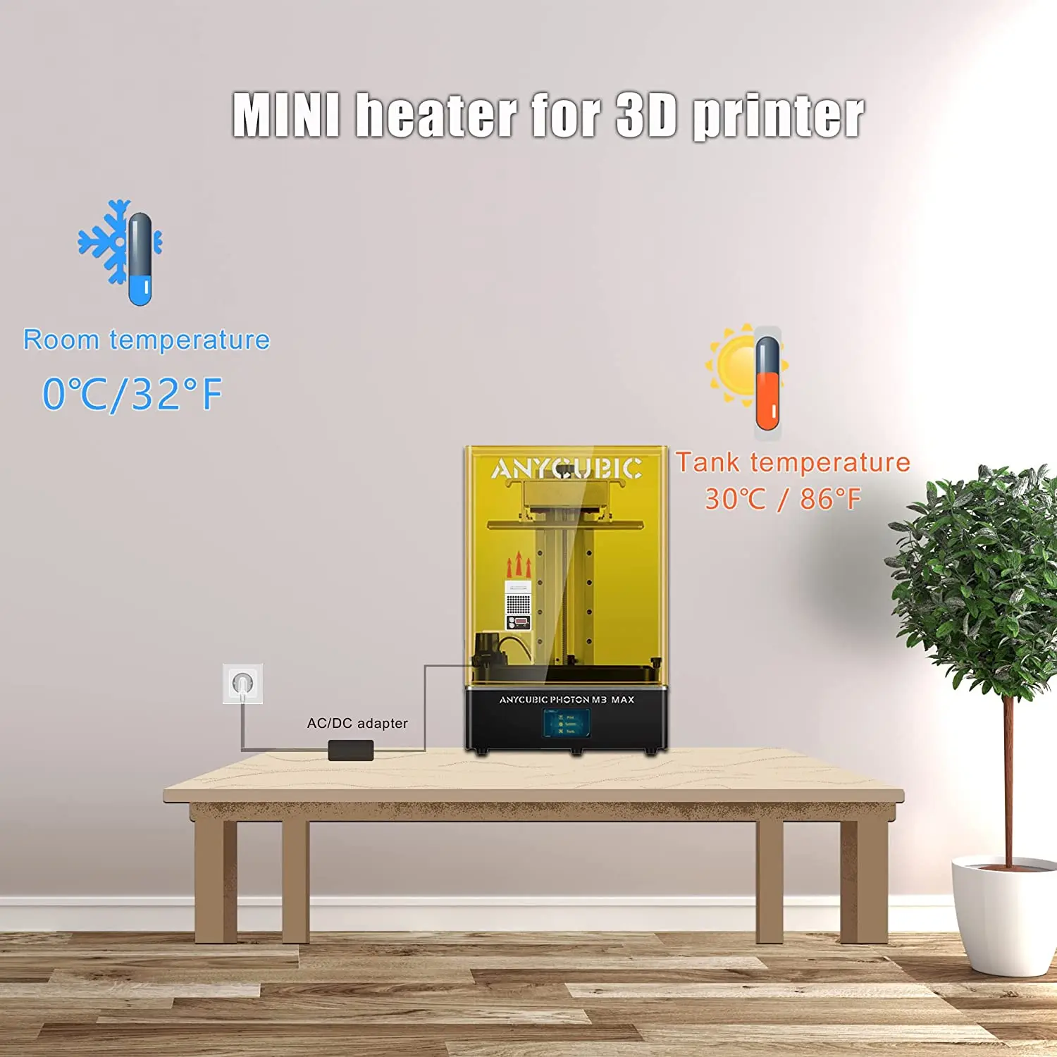 Imagem -05 - Mini Aquecedor para a Impressora 3d da Resina Controle de Temperatura do Termostato do Aquecimento do Controlador de Temperatura da Impressora 3d para Impressoras do Lcd Dlp 3d