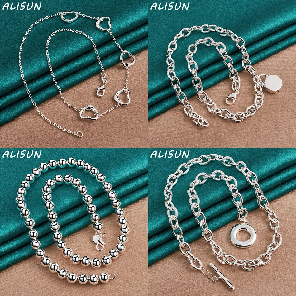 

ALISUN 925 Sterling Silver 45cm Design Necklace For Women Men Creativity Gifts Street All-match Party And Daily Wear