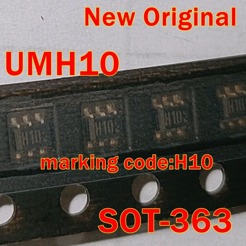 10Pcs to 1000Pcs Umh10Ntn Umh10N Umh10 Sot-363 New Original Marking Code:H10 General Purpose (Dual Digital Transistors)