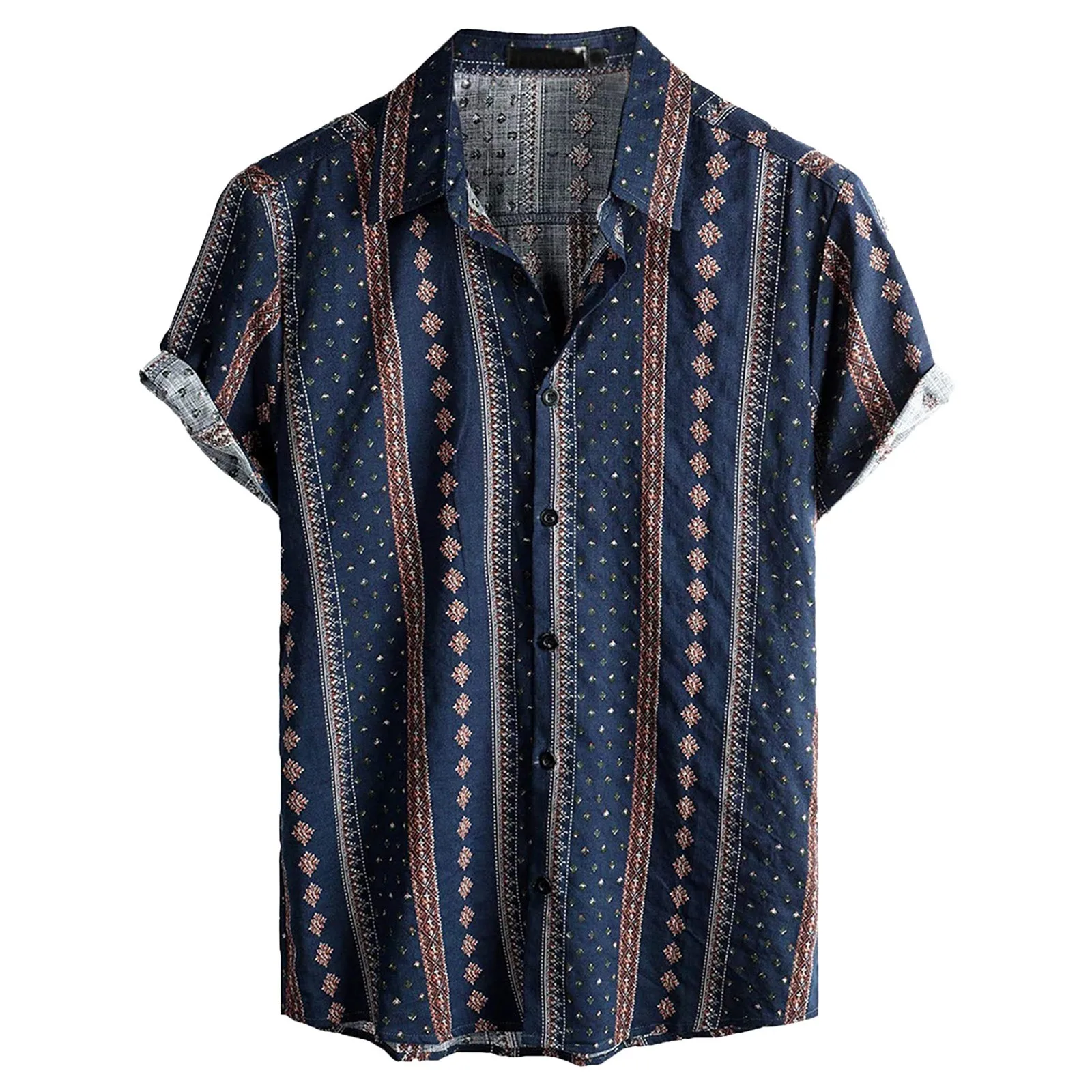 

Short Sleeved Beach Casual Shirt Hawaii Men'S Shirt Bohemian Style Breathable Single-Breasted Tops Drop Shipping рубашка мужская