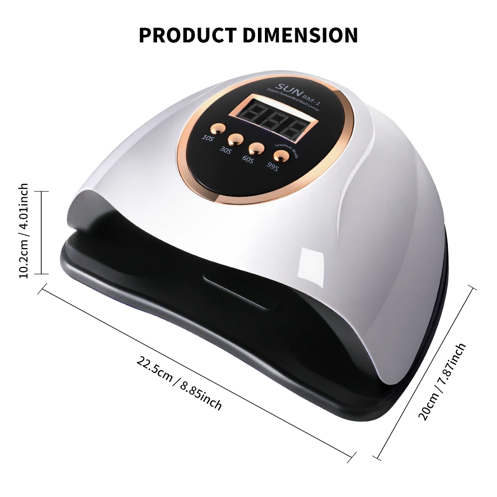 การตรวจจับอัจฉริยะหลอด UV การออกแบบลูกปัดโคมไฟแหล่งกําเนิดแสงคู่, แผ่นด้านล่างที่ถอดออกได้, เครื่องเป่าเล็บเจลมืออาชีพสําหรับร้านเสริมสวยที่บ้าน