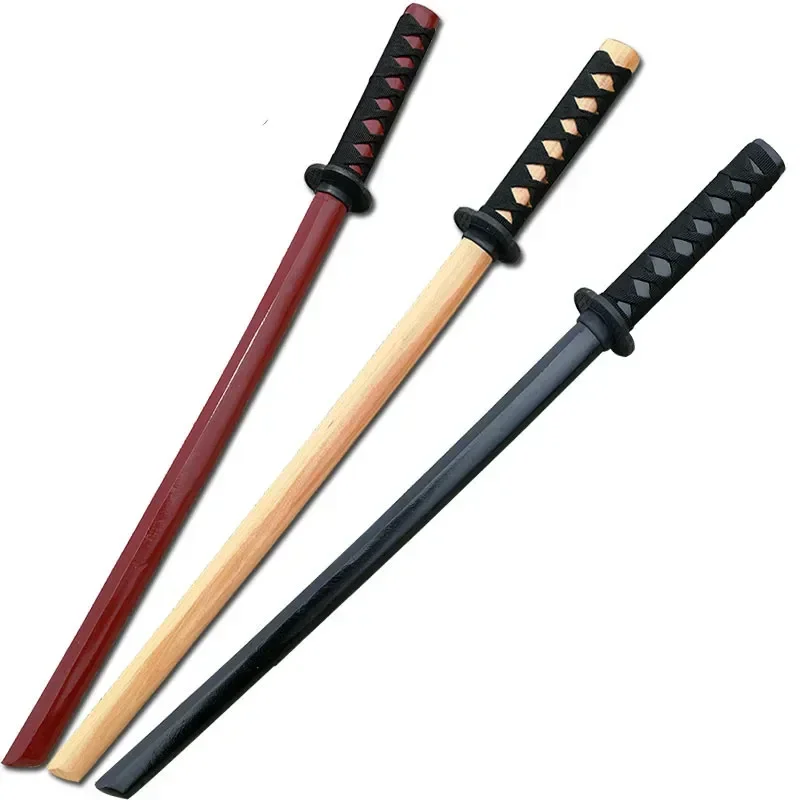 60cm Wood Stick Knife Toy Katana Sword Cosplay Props Personal Collecting Handicraft Children's Sword Toy Aikido Demon Slayer