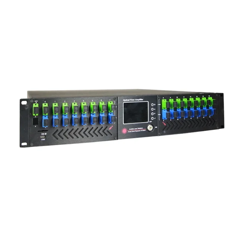 

EDFA 16 Port 2U 80W 20dBm 21dBm 22dBm 23dBm CATV 1550nm Highpower Multi-output Optical Fiber Amplifier 16WAY EDFA WDM