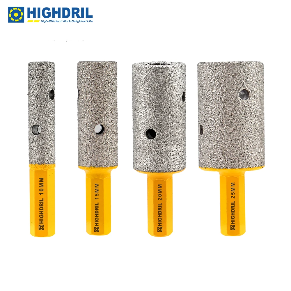 HIGHDRIL1pc Diamond Milling Bit Dia 10/15/20/25mm Vacuum Brazed Enlarge Shape Existing Holes For Tile Porcelain Marble Granite