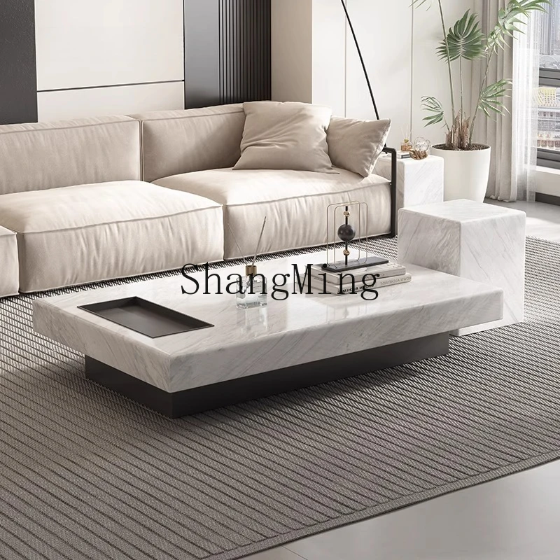 

DHY marble coffee table light luxury modern living room home cream wind minimalist large coffee table