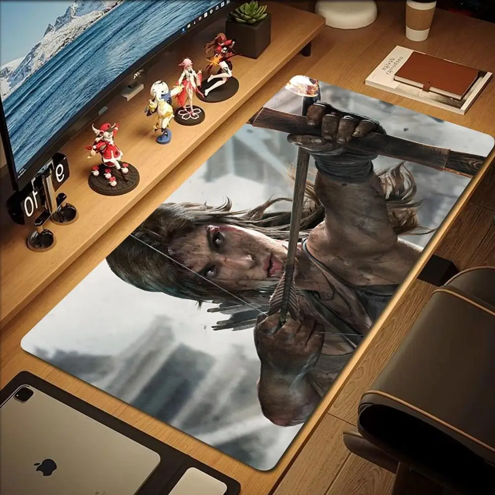 Tomb Raider Lara Mouse Pad Gaming Mousepad Pc Accessories Keyboard Mat Desk Protector Mats Anime Mouse Pads