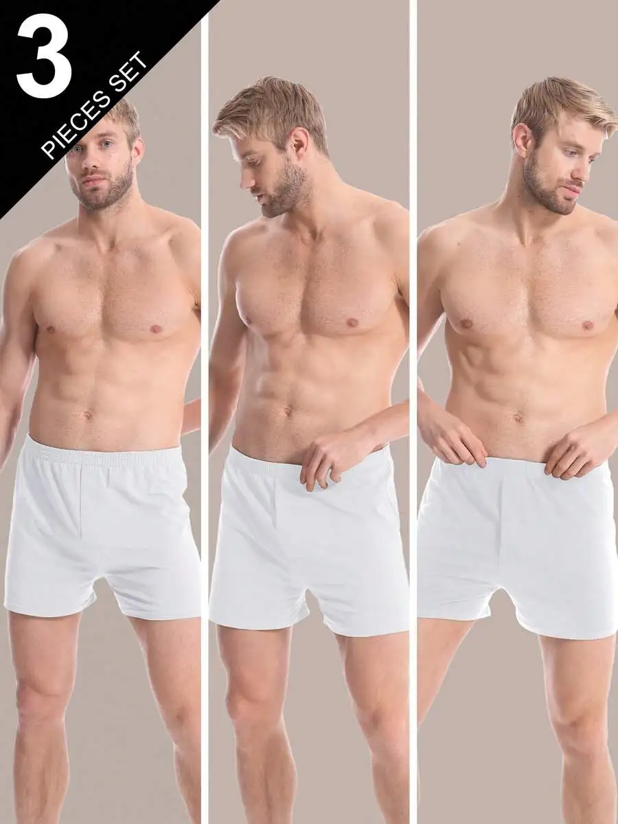 

3 Pack Mens Slim Fit Cotton Lounge Shorts