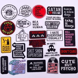 Slogan Embroidered Patches For Clothing thermoadhesive Patches On Clothes Letters Stripes Iron On Patch On Backpack Accessories
