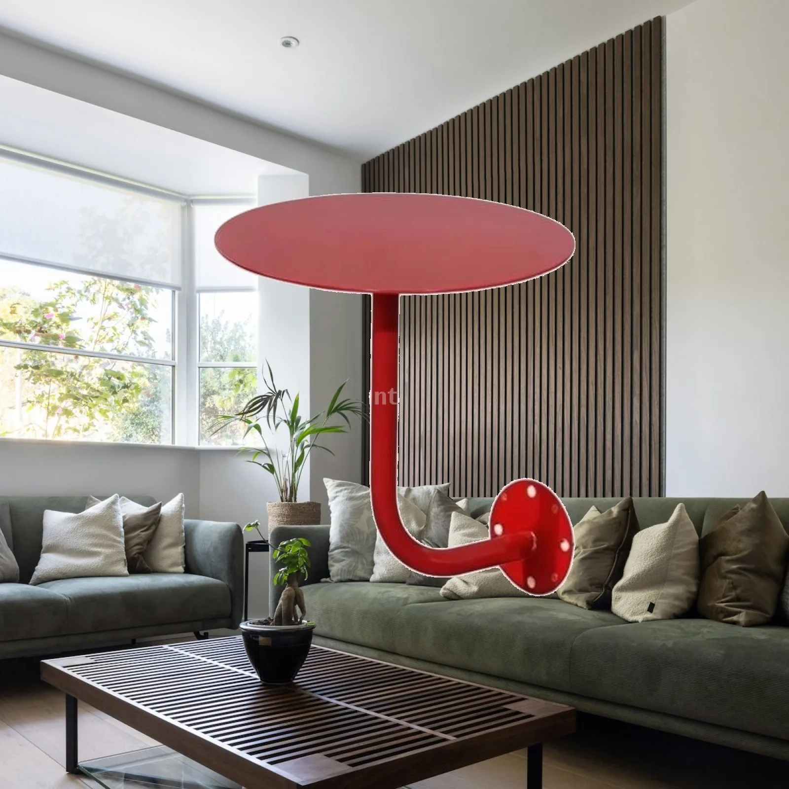 Minimalist Wrought Iron Wall Coffee Table for Small Living Room Space Saving Side Table