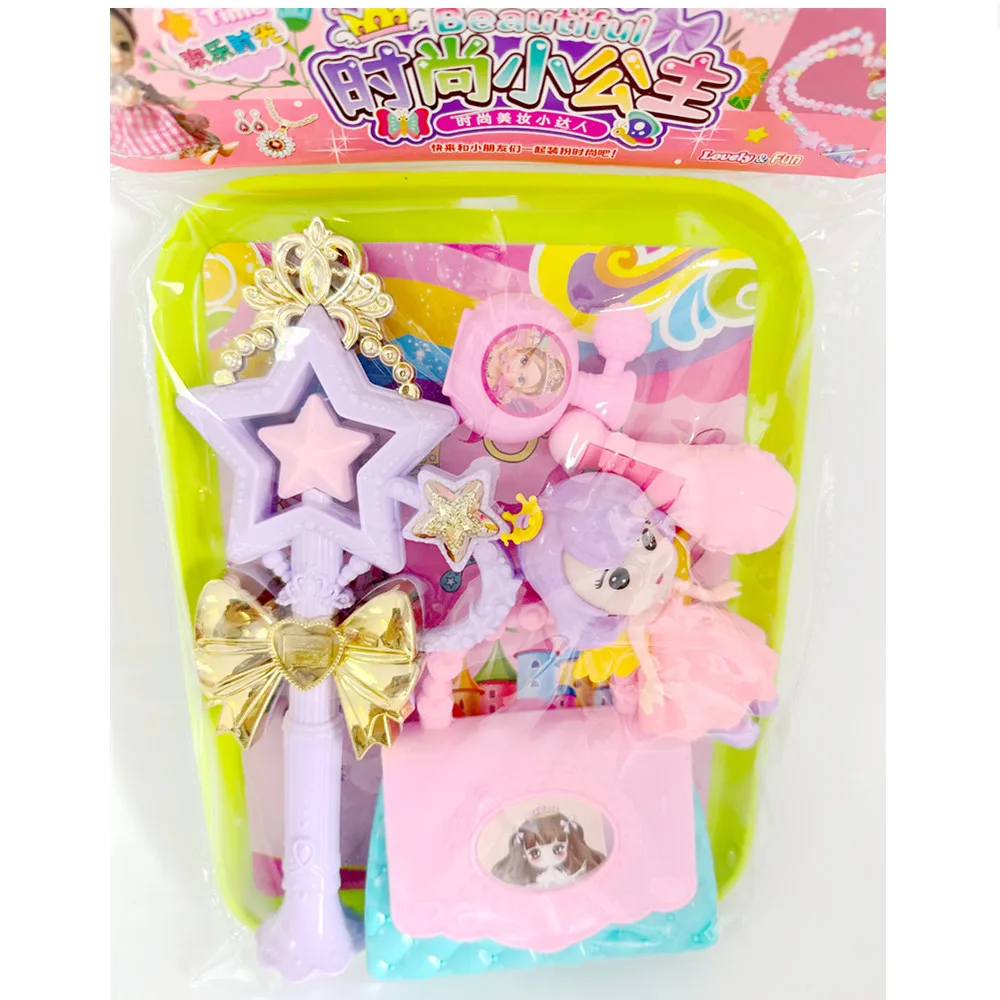 1 مجموعة الكرتون اللعب منزل محاكاة الفتاة طقم ماكياج مشط حقيبة ماكياج مرآة أحمر الشفاه البلاستيكية نموذج لعبة هدية للأطفال #6