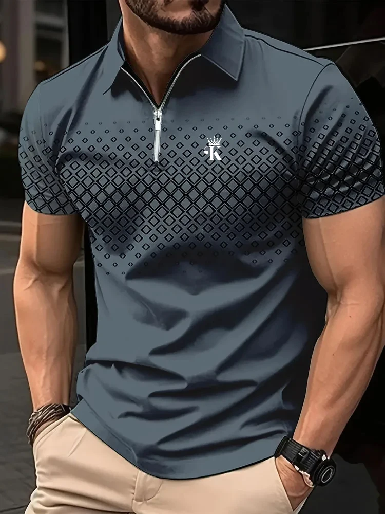 Business Men's Golf Polo Short Sleeve Polo Shirt Outdoor Casual Daily Streetwear Summer 3D Print Micro-elastic Polyester