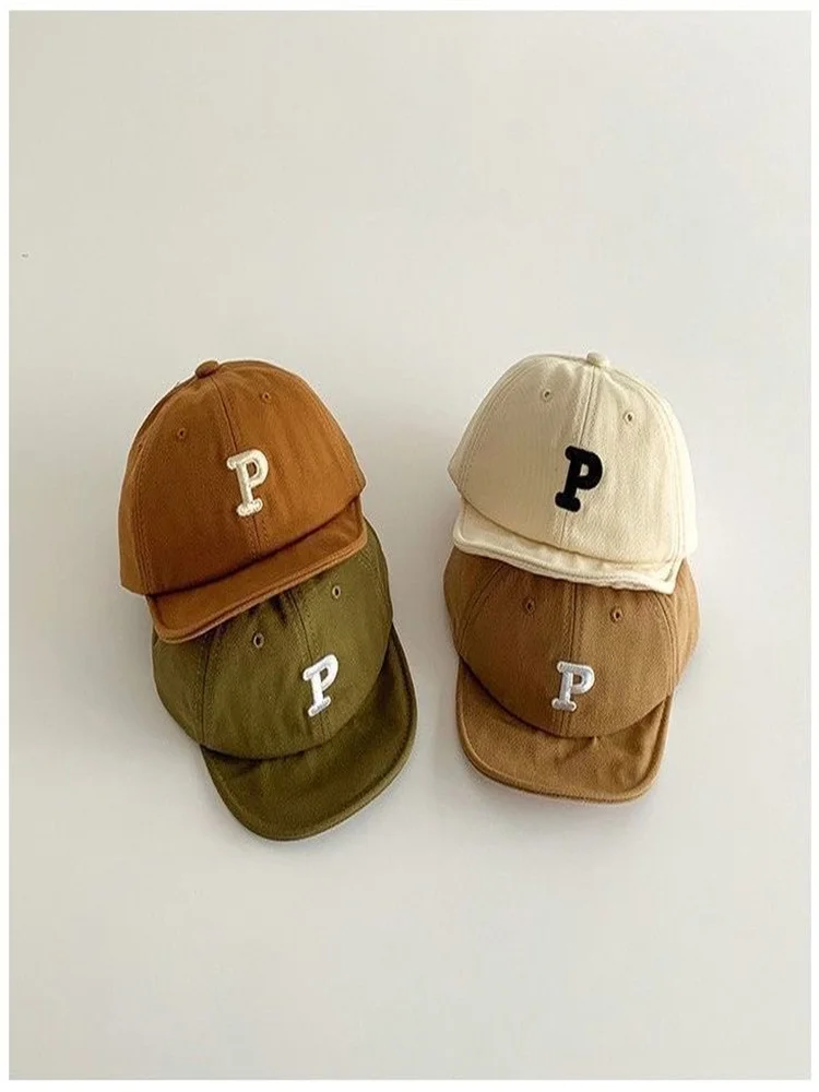 Children Hat Spring And Autumn Soft Brim Korean Style Letter Embroidery Style Hat Infant Baby Ins Baseball Cap Gift