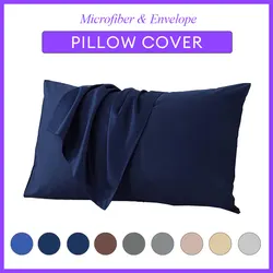 2pcs Microfiber Pillow Cases Soft Pillow Cover with Envelope Wrinkle Resistant & Washable
