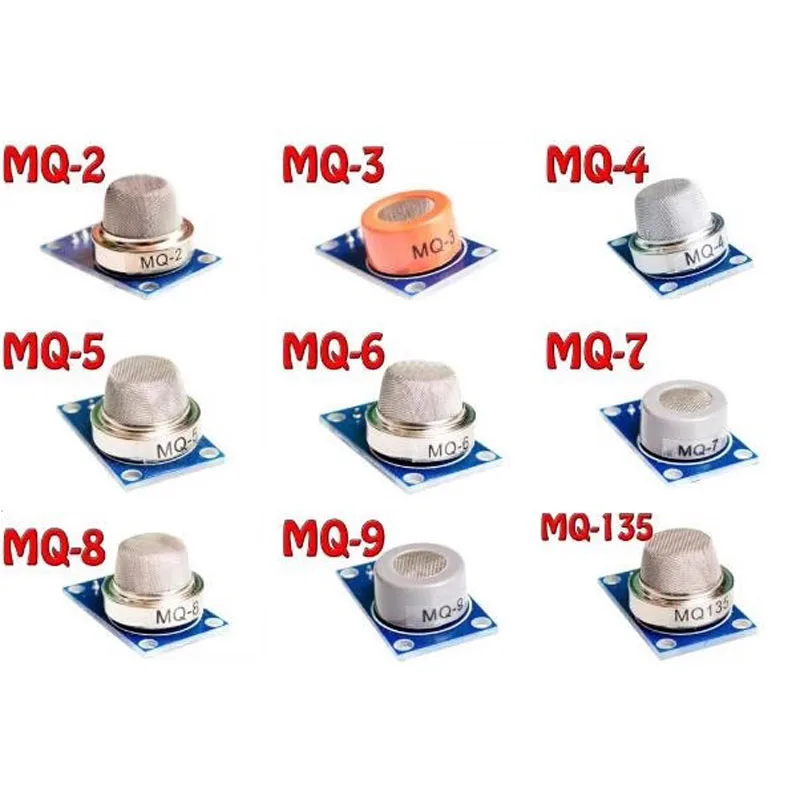 

1~100Pcs MQ Series Gas Sensor Module MQ-2 MQ-3 MQ-4 MQ-5 MQ-6 MQ-7 MQ-8 MQ-9 MQ-135 Air Quality Detection