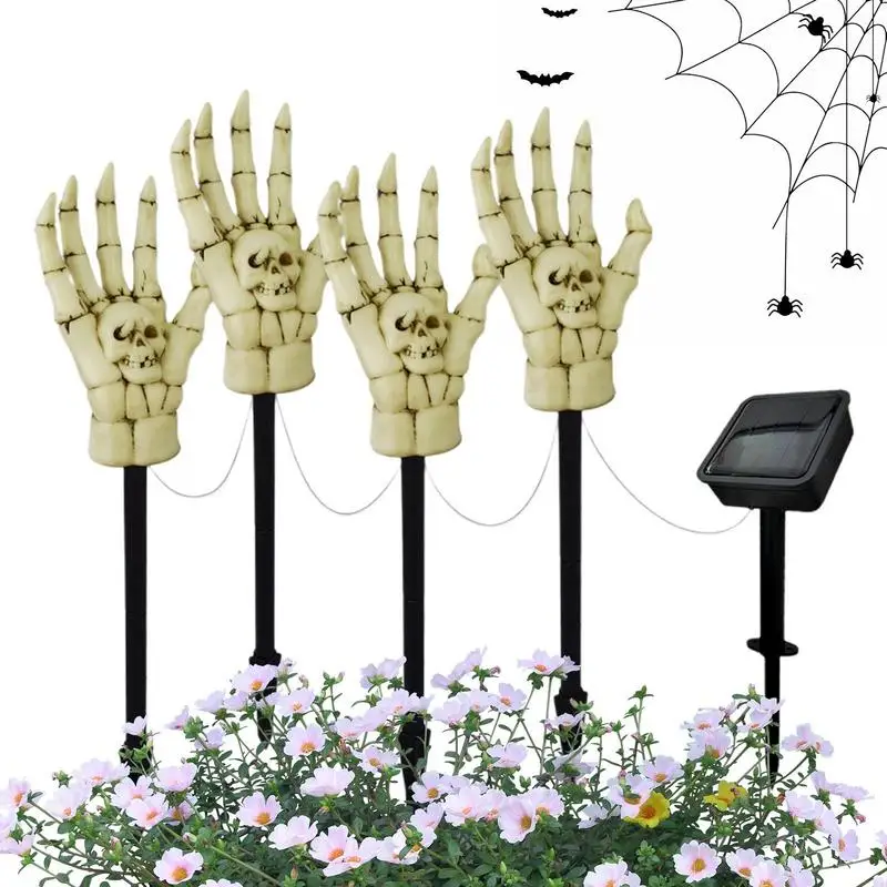 

Halloween Skeleton Lights Realistic Skeleton Hands Solar Lights Haunted House Decorations Creepy Halloween Decor Light Up