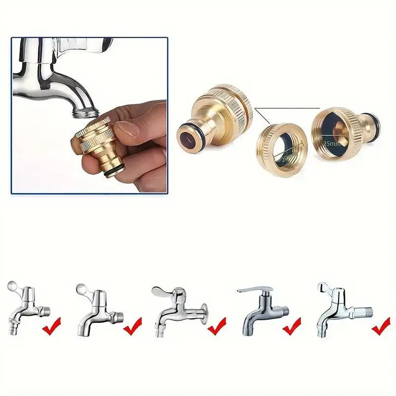 5pcs Connector Mixer Hose Adaptor Quick Connecter 1/2 3/4 Hose Coupling Adapter Garden Watering Fittings Tool Faucet Connector
