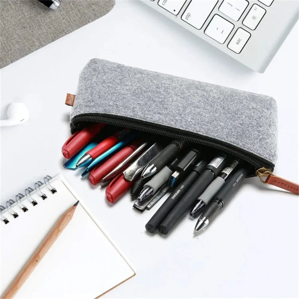 High Quality Portable Pencil Case Felt Large Capacity Pen Bags Durable Stationery
