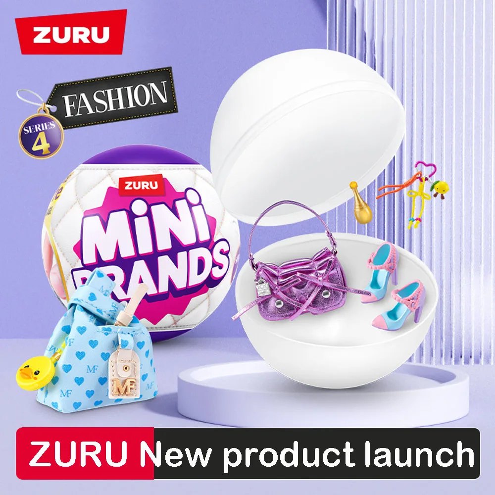ZURU Mini Brands Fashion Series 4 Blind Collectible Toy with 5 Mystery Mini Fashion Bags Shoes Accessories Realistic Miniature