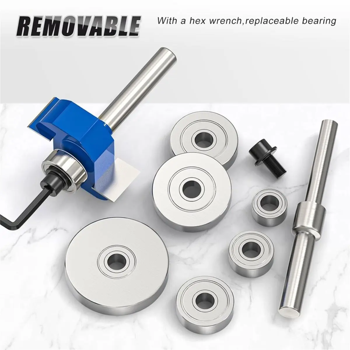 2026 New Tool 4 Pc Rabbet Router Bit Set, 1/4