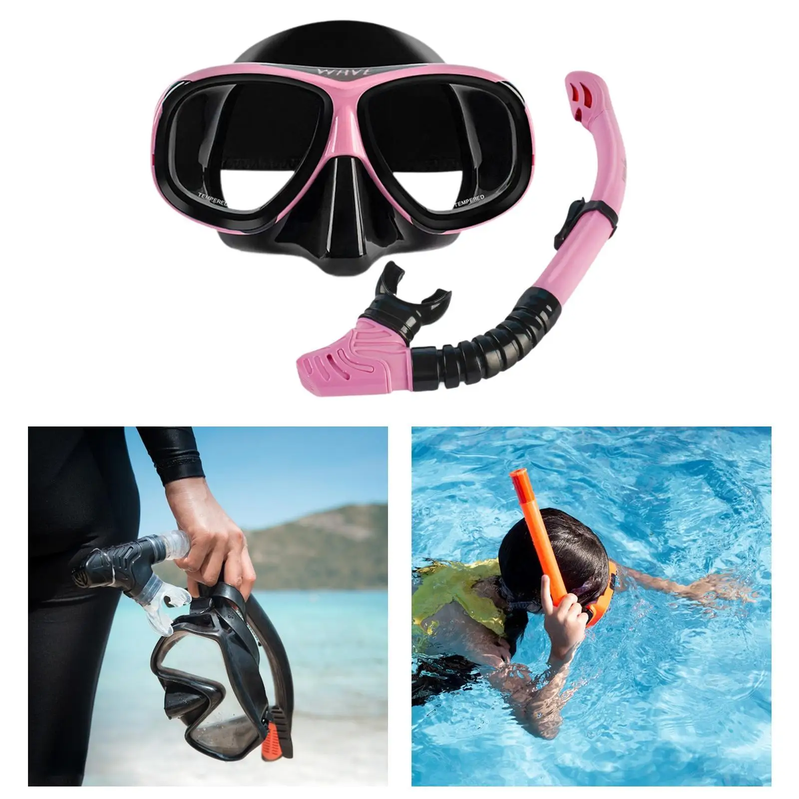 Set Snorkel rabun jauh, masker selam untuk olahraga air menyelam bebas