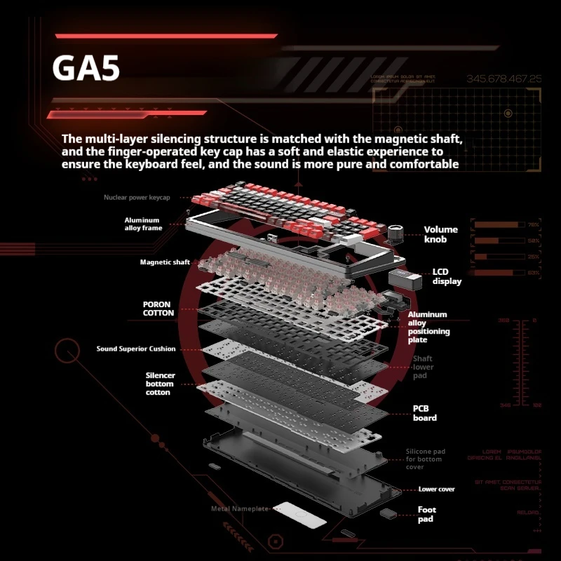 YOAINGO AL98 Magnetic axis keyboard Mechanical customization esports games Three modes wireless Bluetooth Computer keyboard