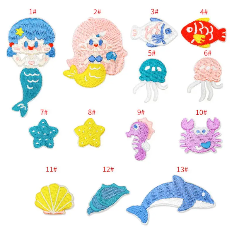 10 Pcs Cute Starfish Embroidery Patches Embroidered Clothing Hat Bag Shoe Repair Material Phone Gift Box Decor DIY Accessory