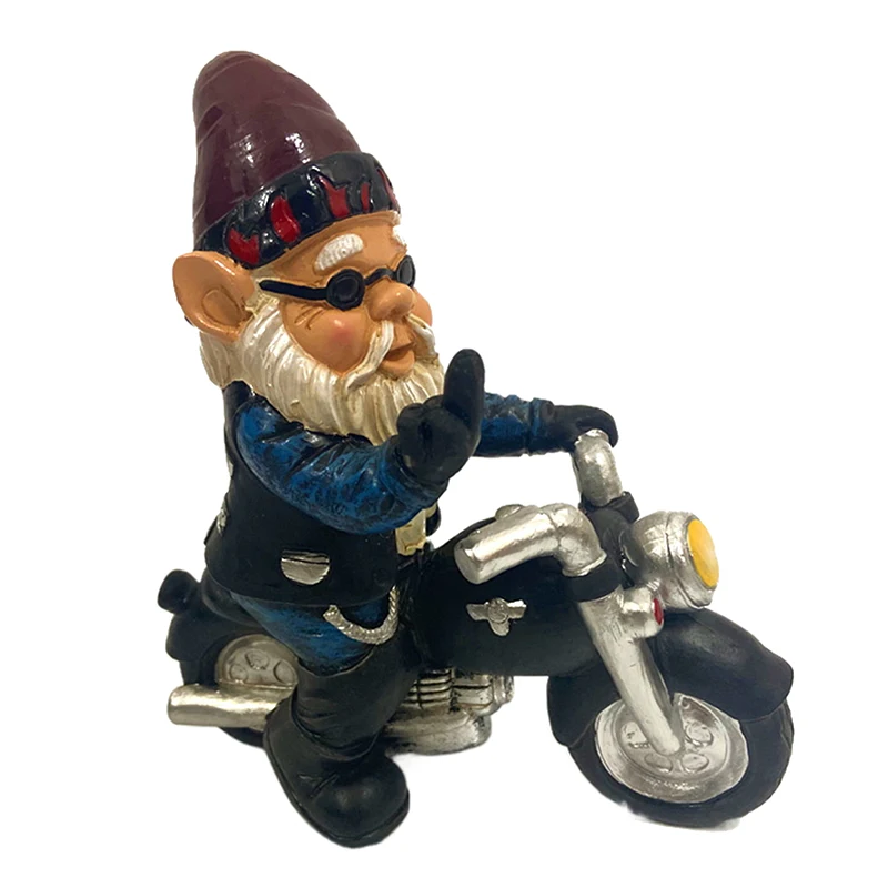 Micro Middle Finger Gnome Statue Erect Middle Finger Provocative Gnome Landscape Garden Decoration Resin Garden Figurines