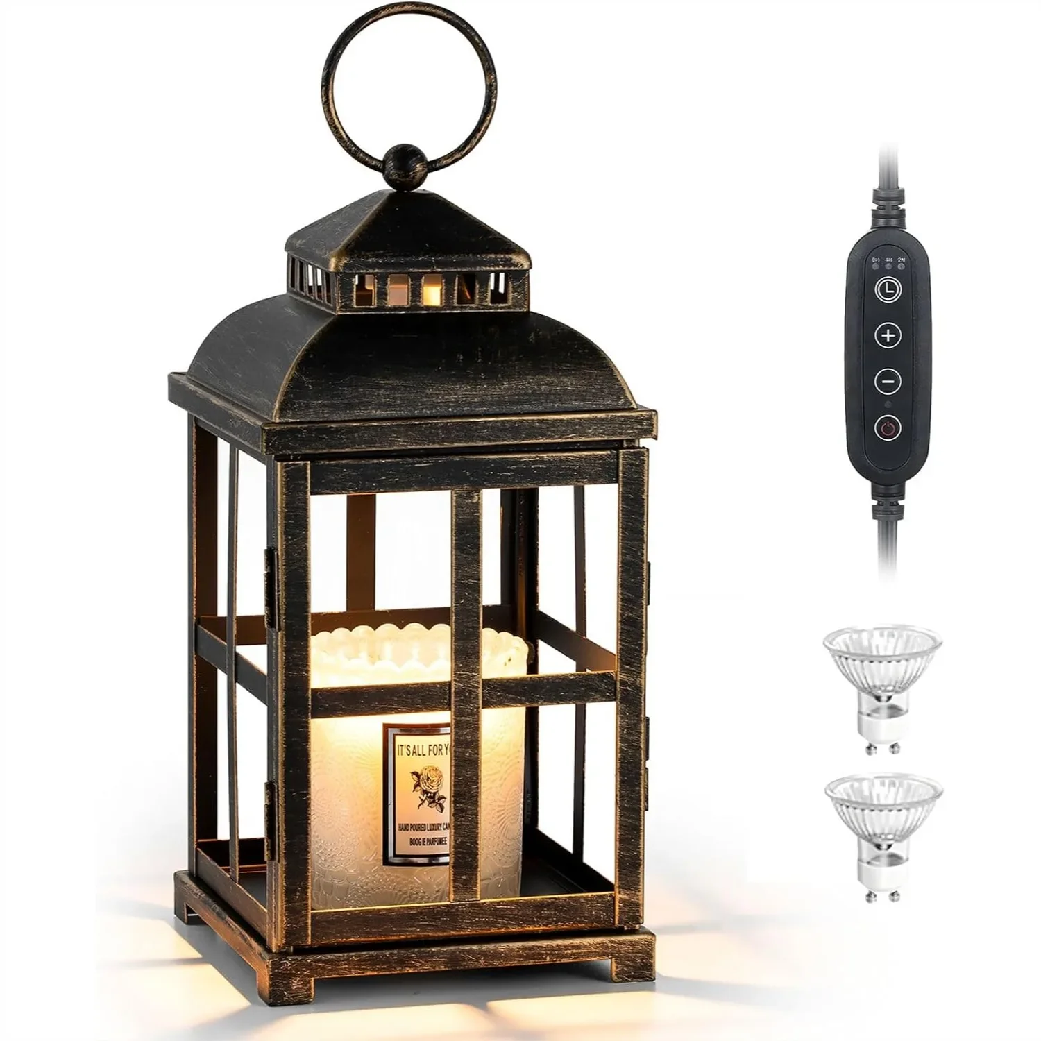 

Candle Warmer Lamp With Timer 11in Farmhouse Large Candle Warmer Lantern For 3 Wick Jar Candles Black Rustic Home Decor Electric Dimmable Wax Melter