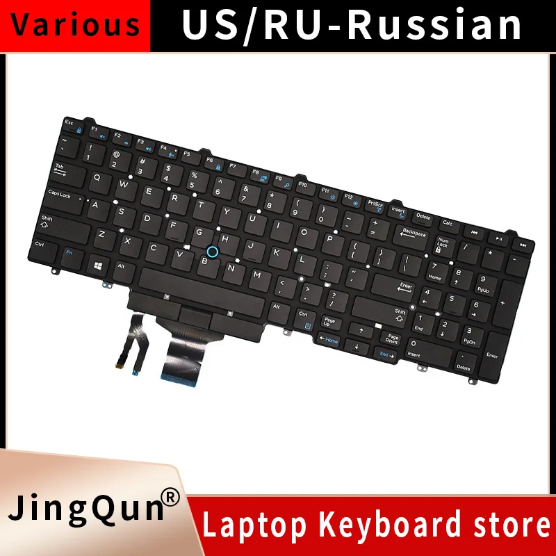 US English Backlit Keyboard for Dell Latitude N7CXW E5550 E5570 E5580 5590 M7510 M7520 M5520 M7720 0N7CXW Backlight Pointer New