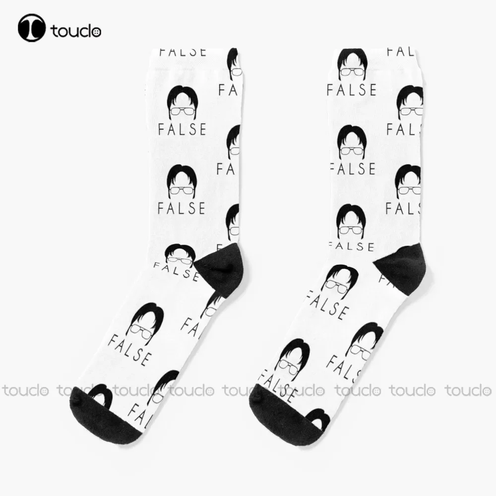 Womens The Office Tshirt False Funny Socks Mens Black Crew Socks Christmas Gift Unisex Adult Teen Youth Socks Custom Women Men