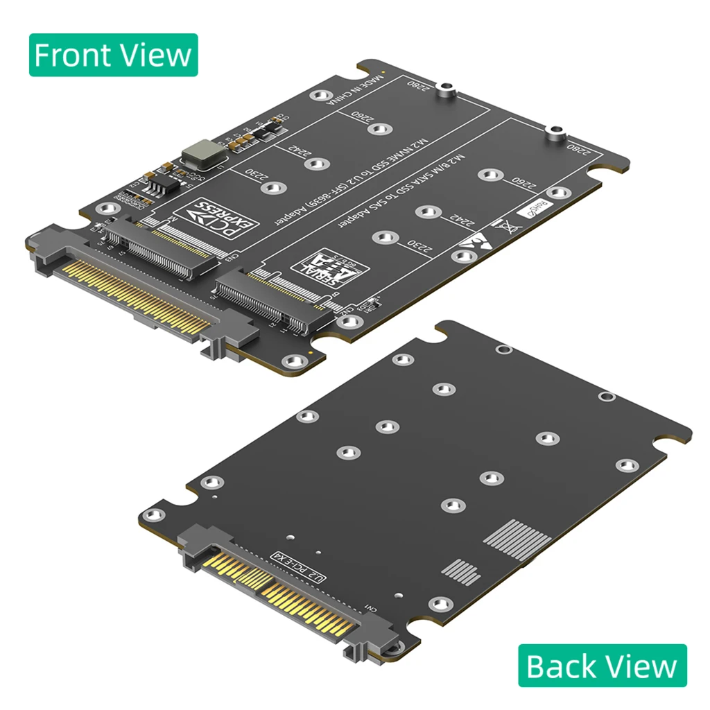 Dual M.2 Key B+M auf U.2 SFF-8639 Adapter mit Kunststoffgehäuse für M.2 NVMe Key M & SATA SSD M2 auf U.2 SFF8639/SAS Konverterkarte – Detail 11
