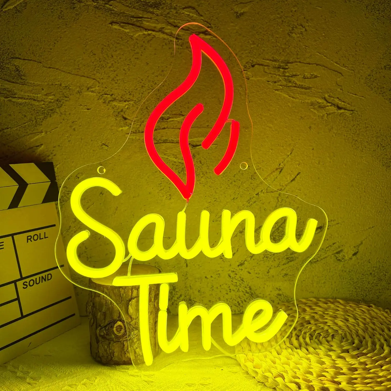 Sauna Time Neon Sign Home Spa Neon Light LED Wellness Room Dimmable for Gym Wellness Room Relaxation Self Care Sanctuary Decor
