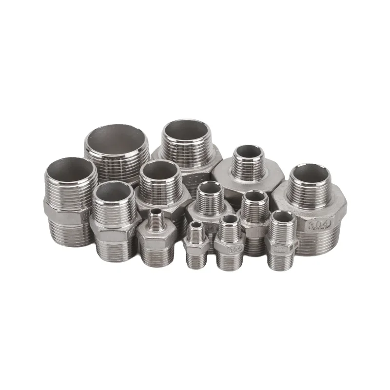 1Pcs 304 Stainless Steel Male Adapter Double Male Thread Connector 1/2