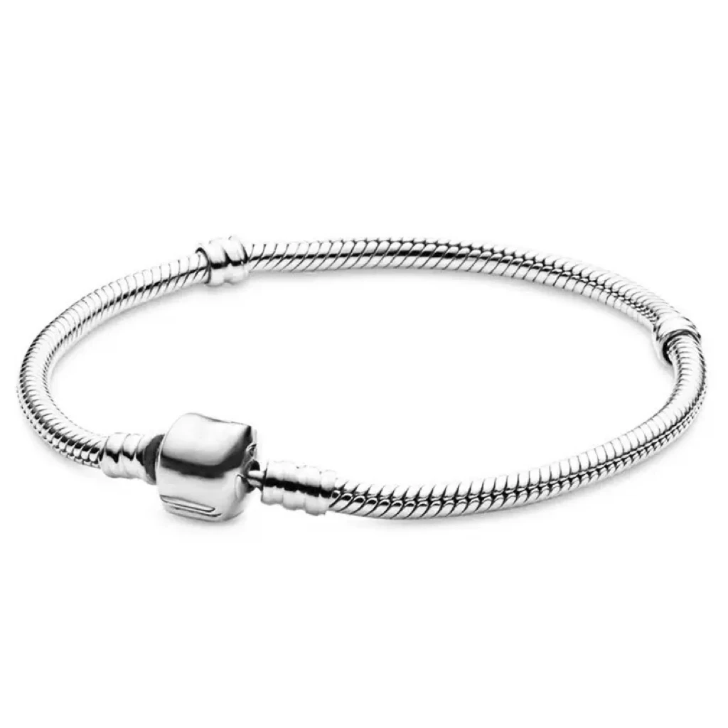 Heart-shaped Snake Bone Chain S925 Pure Silver Classic Bracelet Suitable For DIY Charm Women's Jewelry Valentine's Day Gifts