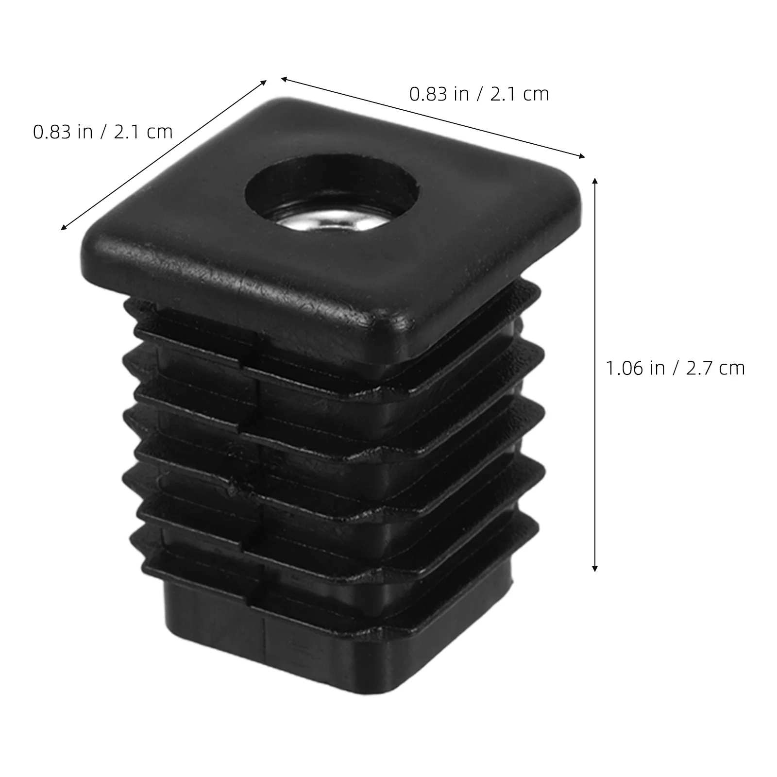 4 pezzi Tappi terminali in plastica con tubo quadrato filettato Tappi per piedi per mobili Copri gambe per sedie Elettronica meccanica